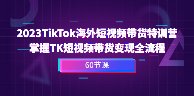 2023-TikTok海外短视频带货特训营，掌握TK短视频带货变现全流程（60节课）插图