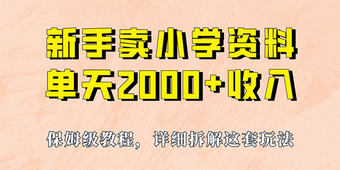 我如何通过卖小学资料，实现单天2000+，实操项目，保姆级教程+资料+工具插图