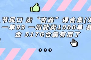 情人节风口 卖“杏商”课合集(海王秘籍) 一单99 一周能卖1000单 暴..