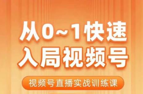 陈厂长·从0-1快速入局视频号课程，视频号直播实战训练课插图