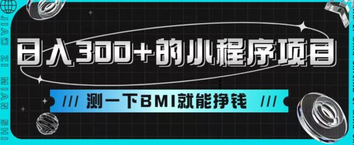 日入300+的小程序项目，测一下BMI就能挣钱【揭秘】插图