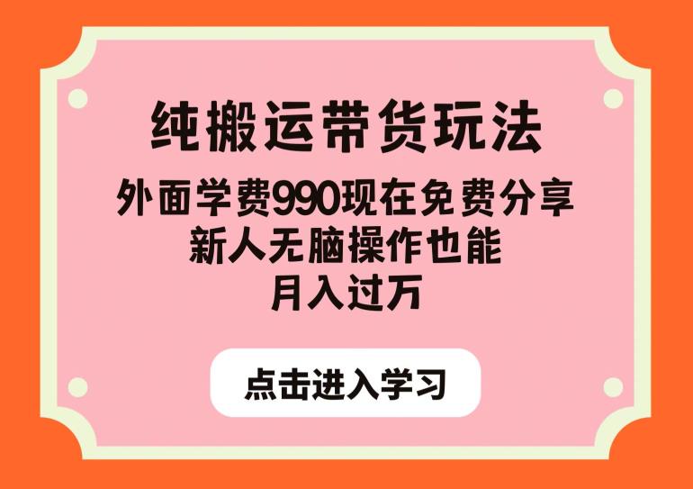 纯搬运带货玩法，外面学费990现在免费分享，新人无脑操作也能月入过万【揭秘】插图