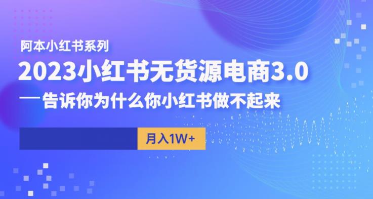 阿本小红书无货源电商3.0，告诉你为什么你小红书做不起来插图