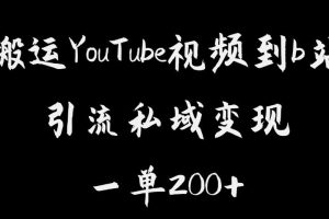 搬运YouTube视频到b站，引流私域一单利润200+，几乎0成本！