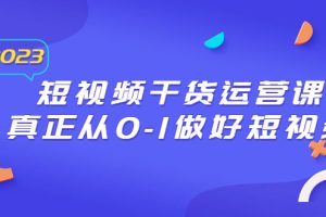 2023短视频干货·运营课，真正从0-1做好短视频（30节课）