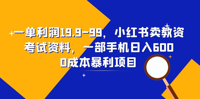 一单利润19.9-99，小红书卖教资考试资料，一部手机日入600（教程+资料）插图