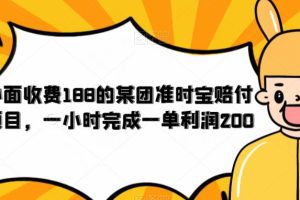 外面收费188的美团准时宝赔付项目，一小时完成一单利润200