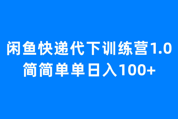 闲鱼快递代下训练营1.0，简简单单日入100+插图