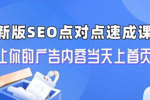 新版SEO点对点引流速成课 让你的广告内容当天上首页