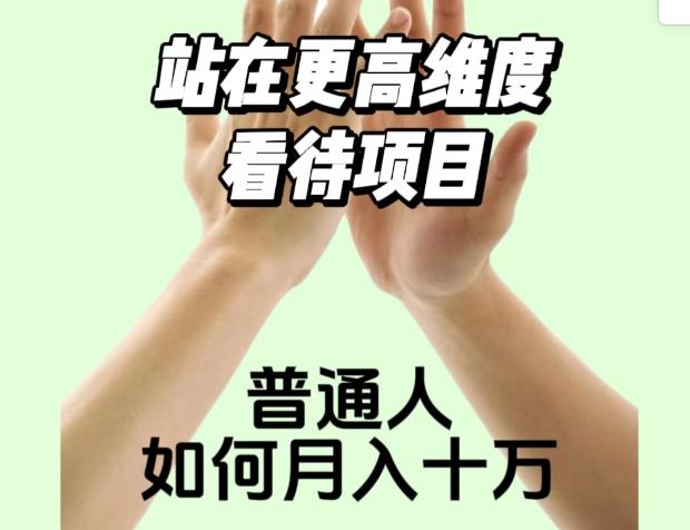 2023最火项目：站在更高维度看待项目，普通人如何月入十万【揭秘】插图