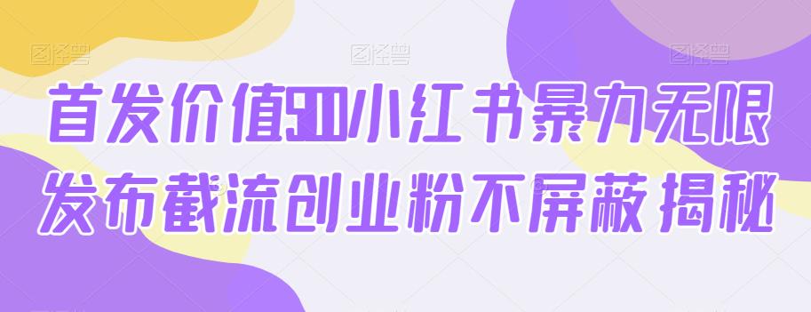 首发价值5100小红书暴力无限发布截流创业粉不屏蔽揭秘插图