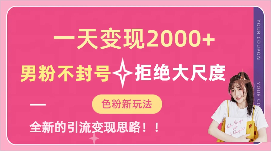 一天收款2000元，男粉不封号拒绝大尺度-色粉全新的变现方法插图