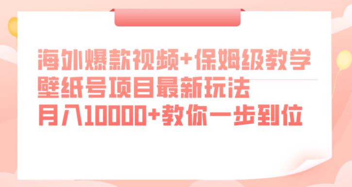 海外爆款视频+保姆级教学，壁纸号项目最新玩法，月入10000+教你一步到位【揭秘】插图