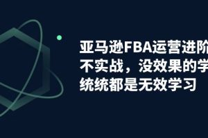 亚马逊-FBA运营进阶课，不实战，没效果的学习，统统都是无效学习