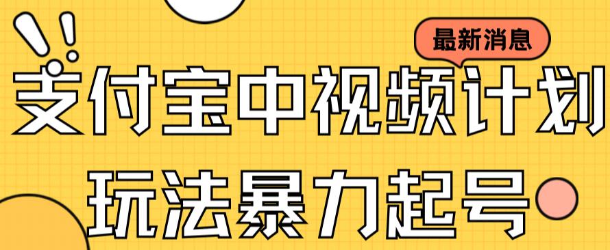 支付宝中视频玩法暴力起号影视起号有播放即可获得收益（带素材）插图