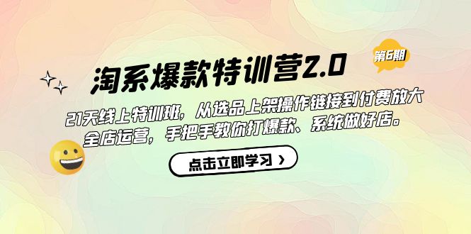 淘系爆款特训营2.0【第六期】从选品上架到付费放大 全店运营 打爆款 做好店插图