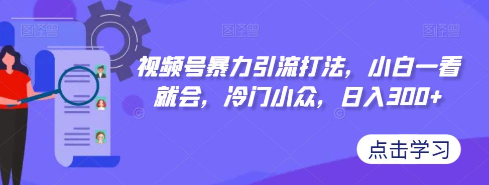 视频号暴力引流打法，小白一看就会，冷门小众，日入300+【揭秘】插图