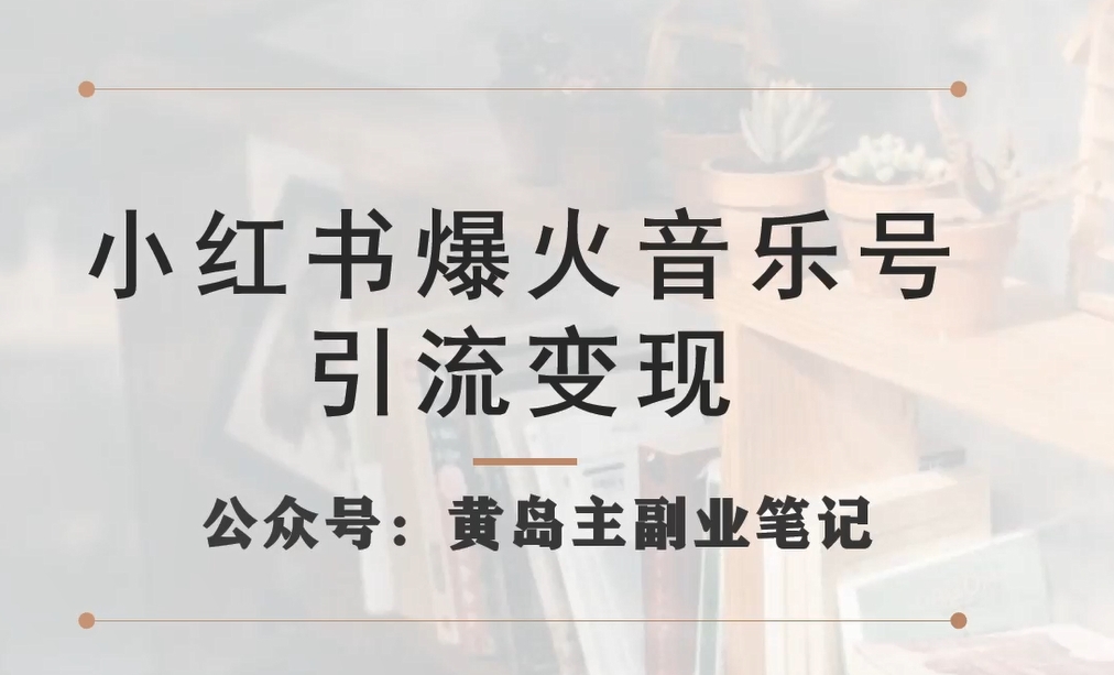 小红书爆火音乐号引流变现项目，视频版一条龙实操玩法分享给你插图