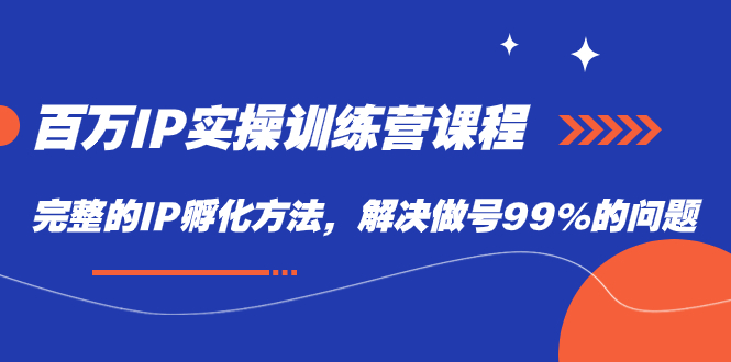 百万IP实战训练营课程，完整的IP孵化方法，解决做号99%的问题插图