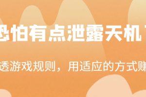 某公众号付费文章：研透游戏规则，用适应的方式赚钱，这几段话，恐怕有点泄露天机了！