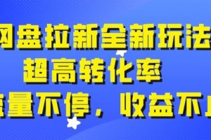 网盘拉新全新玩法，超高转化率，流量不停，收益不止