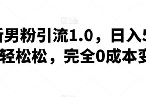 全新男粉引流1.0，日入500+轻轻松松，完全0成本变现，附带神秘资料