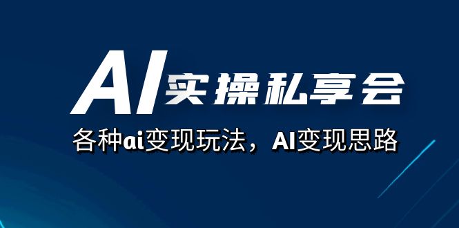 AI实操私享会，各种ai变现玩法，AI变现思路（67节课）插图