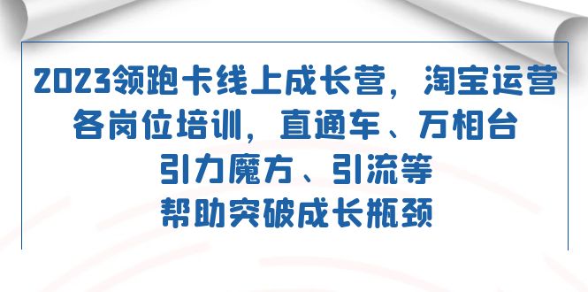 2023领跑·卡 线上成长营 淘宝运营各岗位培训 直通车 万相台 引力魔方 引流插图