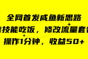 咸鱼冷门新玩法，靠“技能吃饭”，修改流量套餐，操作1分钟，收益50+