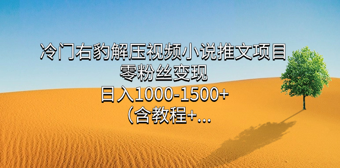 冷门右豹解压视频小说推文项目，零粉丝变现，日入1000-1500+（附1525G素材)插图