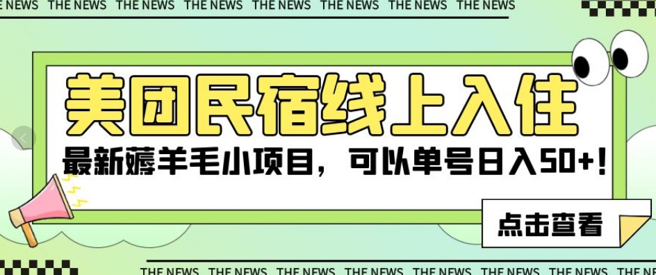 美团民宿线上入住，最新薅羊毛小项目，可以单号日入50+【揭秘】插图