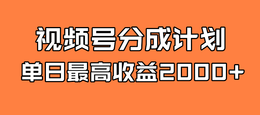 全新蓝海 视频号掘金计划 日入2000+插图