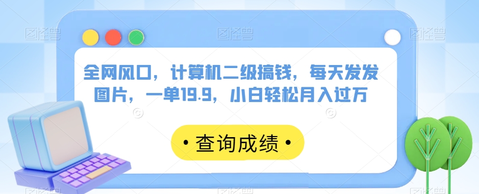 全网风口，计算机二级搞钱，每天发发图片，一单19.9，小白轻松月入过万【揭秘】插图