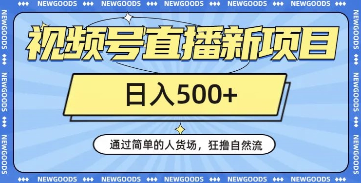 视频号直播新项目，通过简单的人货场，狂撸自然流，日入500+【260G资料】插图