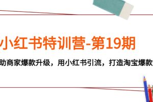 小红书特训营-第19期，帮助商家爆款升级，用小红书引流，打造淘宝爆款