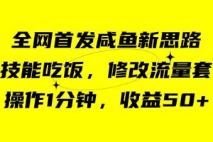 咸鱼冷门新玩法，靠“技能吃饭”，修改流量套餐，操作1分钟，收益50【揭秘】