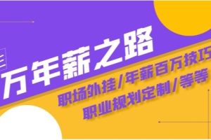 通往百万年薪之路·陪跑训练营：职场外挂/年薪百万技巧/职业规划定制/等等