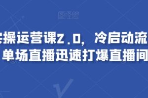 视频号实操运营课2.0，冷启动流量爆发，单场直播迅速打爆直播间