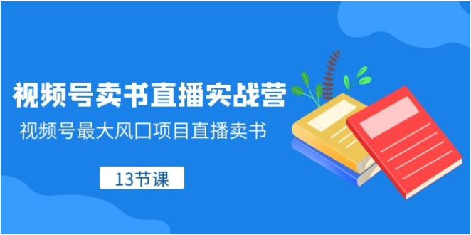 视频号-卖书直播实战营，视频号最大风囗项目直播卖书（13节课）插图