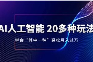 AI人工智能 20多种玩法 学会“其中一种”月入1到10w，持续更新AI最新玩法