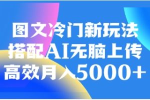 图文冷门新玩法，搭配AI无脑上传，高效月入5000+