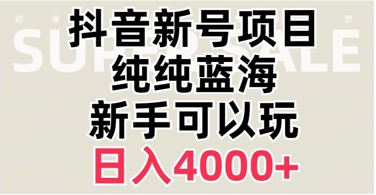 抖音蓝海赛道，必须是新账号，日入4000+【揭秘】插图