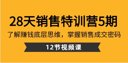 28天·销售特训营5期：了解赚钱底层思维，掌握销售成交密码（12节课）插图