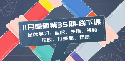 11月最新-35期-线下课：全盘学习：运营、主播、视频、投放、打爆品、场景插图