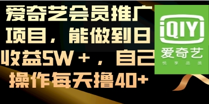 爱奇艺会员推广项目，能做到日收益5W＋，自己操作每天撸40+插图