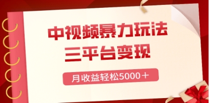 三平台变现，月收益轻松5000＋，中视频暴力玩法，每日热点的正确打开方式插图