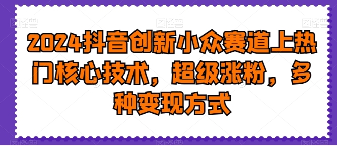 2024抖音创新小众赛道上热门核心技术，超级涨粉，多种变现方式【揭秘】插图