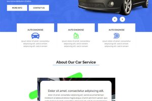 蓝色HTML5汽车维修服务企业网站模板