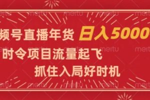 视频号直播年货，时令项目流量起飞，抓住入局好时机，日入5000+【揭秘】