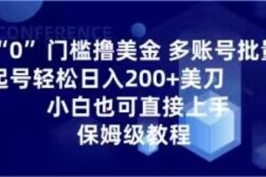 0门槛撸美金，多账号批量起号轻松日入200+美刀，小白也可直接上手，保姆级教程【揭秘】